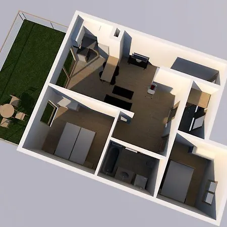 Apartment Lawendowy Zakatek - Klimatyzacja - Ogrodek - Prywatny Parking